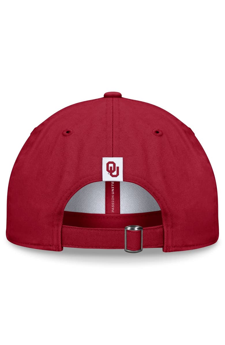 TOP OF THE WORLD Men's Top of the World White/Crimson Oklahoma Sooners Heritage Weston Adjustable Hat, Alternate, color, White