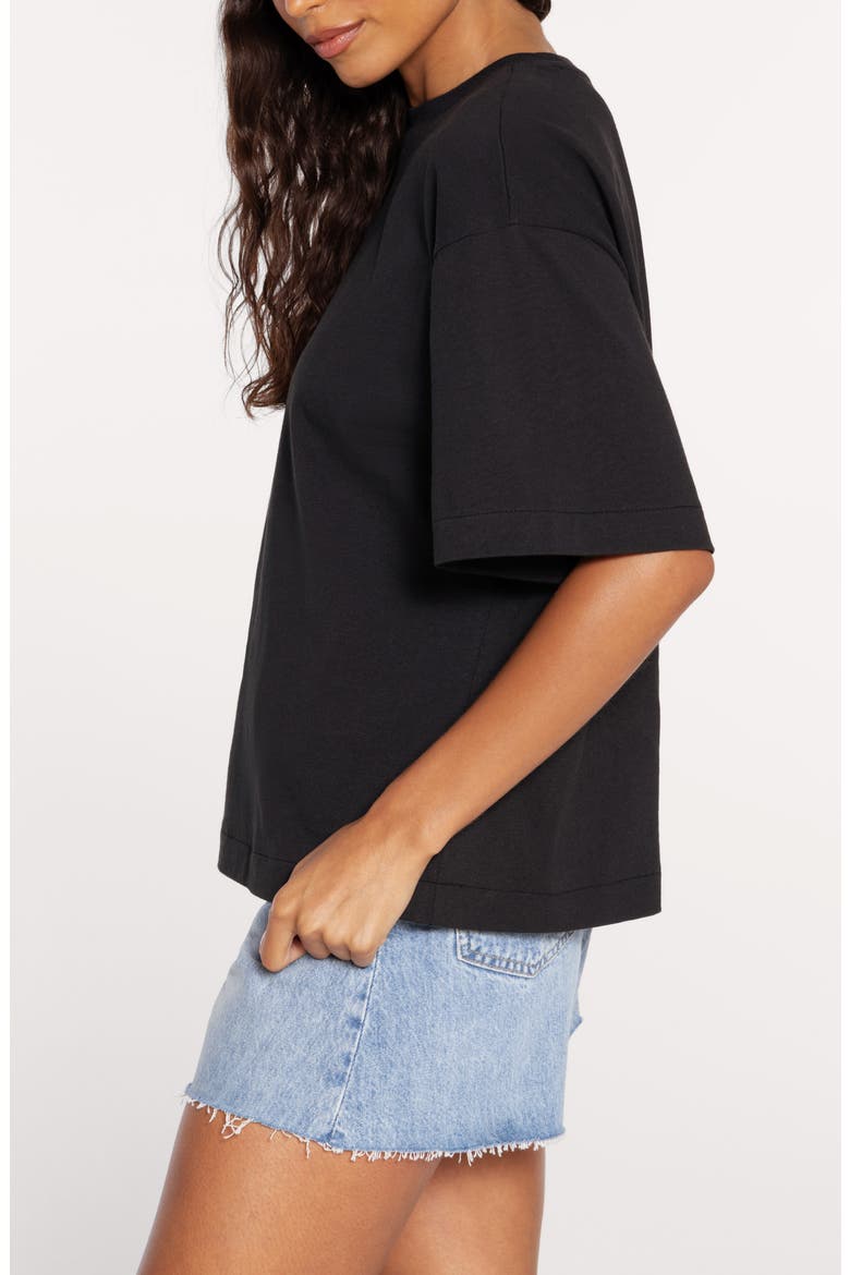 Roomy Cotton T-Shirt, Alternate, color, BLACK