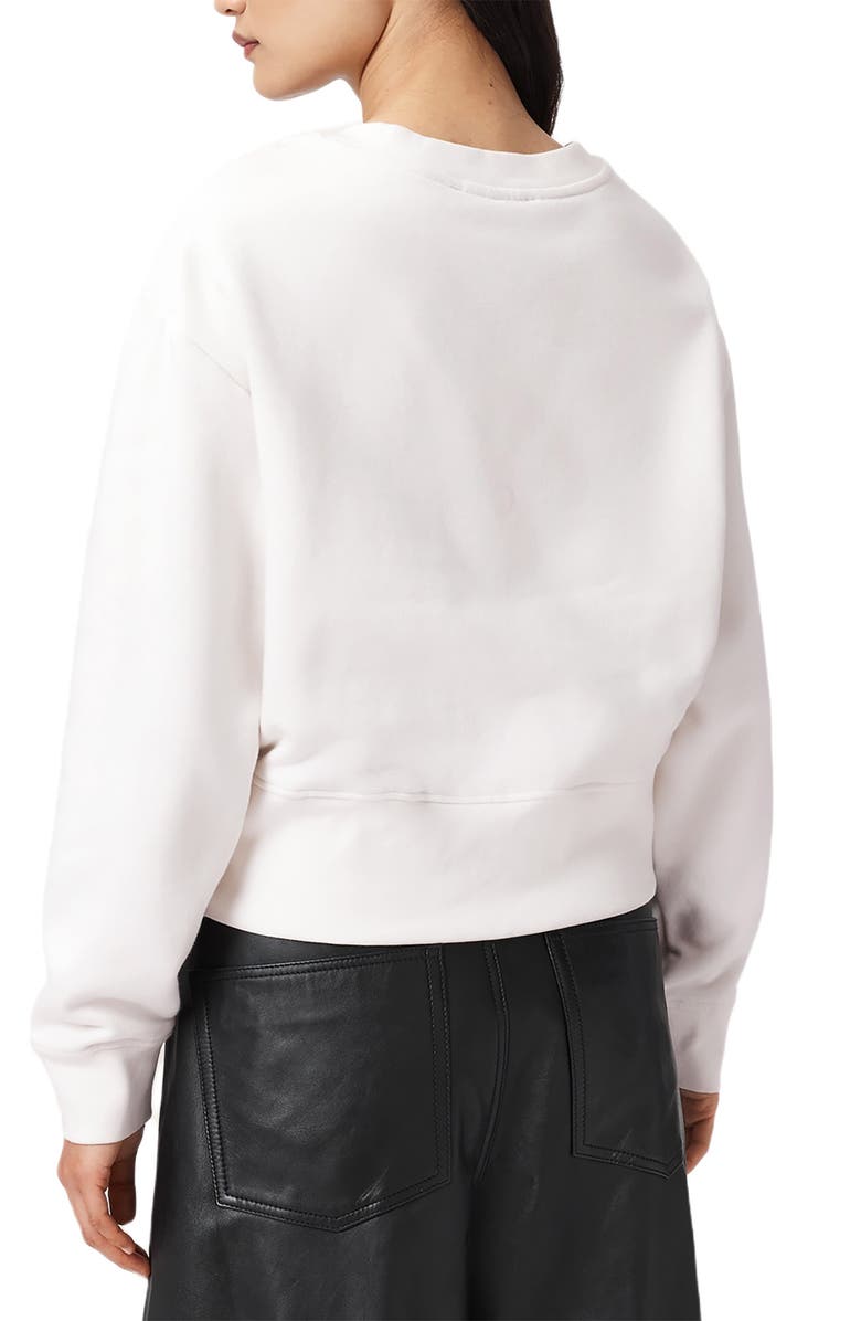 AllSaints Drip Separo Locket Graphic Cotton Blend Sweatshirt, Alternate, color, Optic White