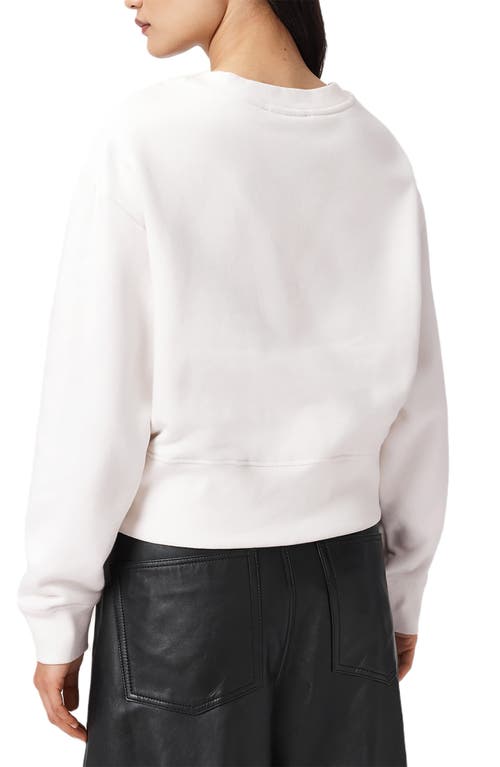 Allsaints Drip Separo Locket Graphic Cotton Blend Sweatshirt In White
