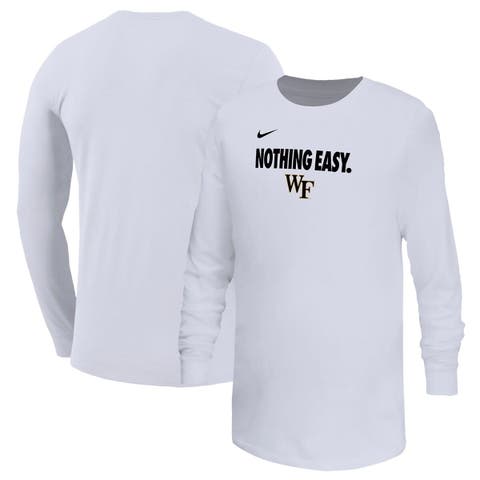 Youth Nike White Wake Forest Demon Deacons 2025 On-Court Bench Long Sleeve T-Shirt
