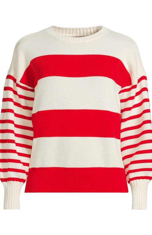Lands' End Drifter Jersey Crewneck Sweater In Red