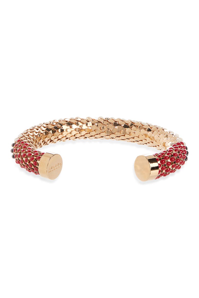 Resin Stone Cuff Bracelet, Alternate, color, RED