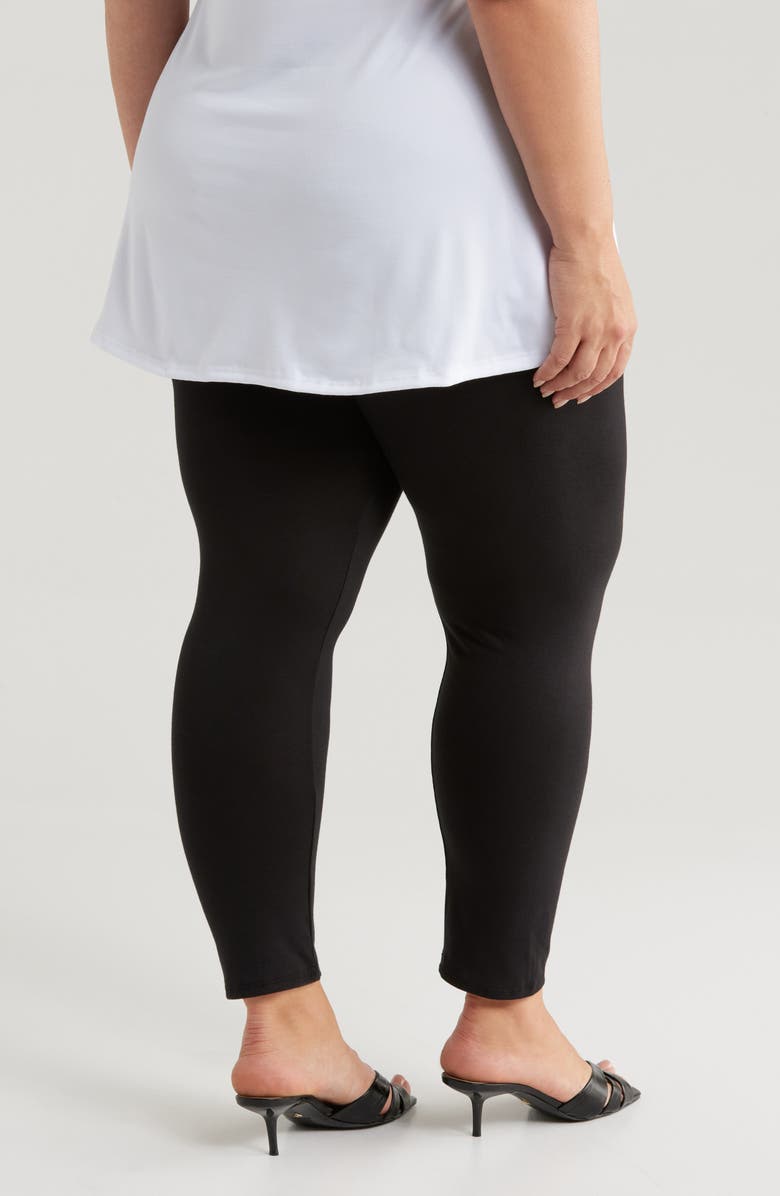 24seven Comfort Apparel Comfortable Ankle Leggings, Alternate, color, Black