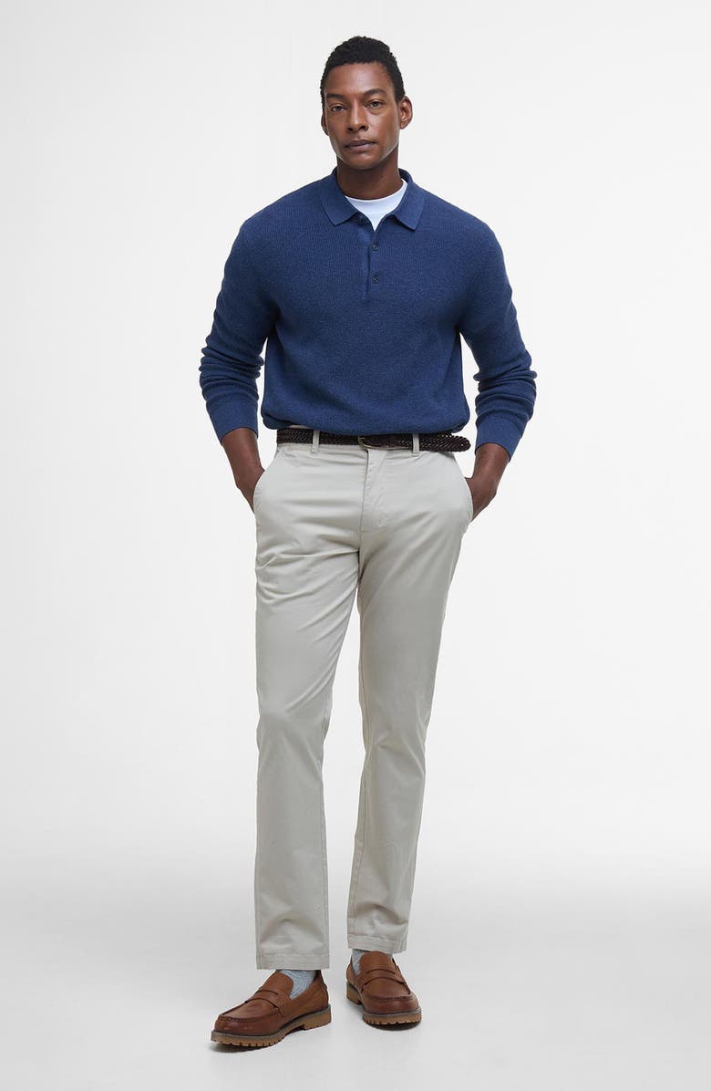 Barbour Tailored Fit Flat Front Stretch Cotton Chinos, Alternate, color, 