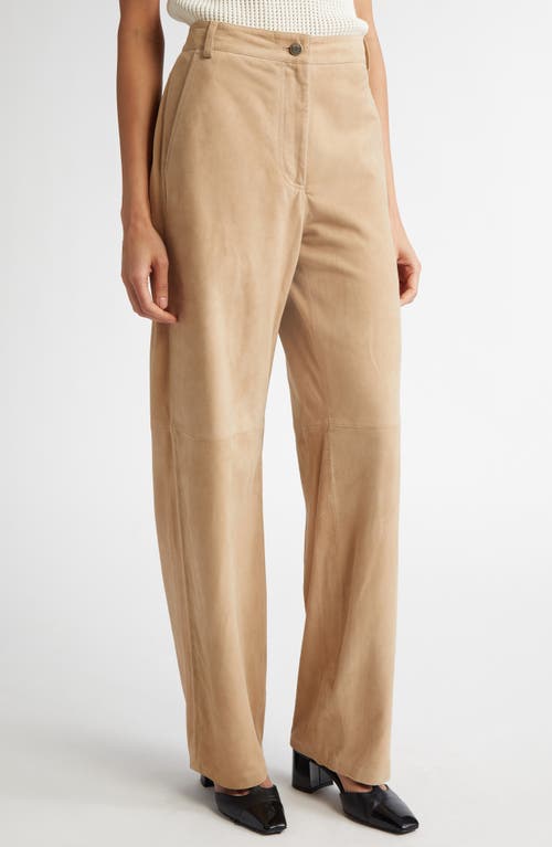 Max Mara Studio Harald Suede Wide Leg Pants in Sand  product