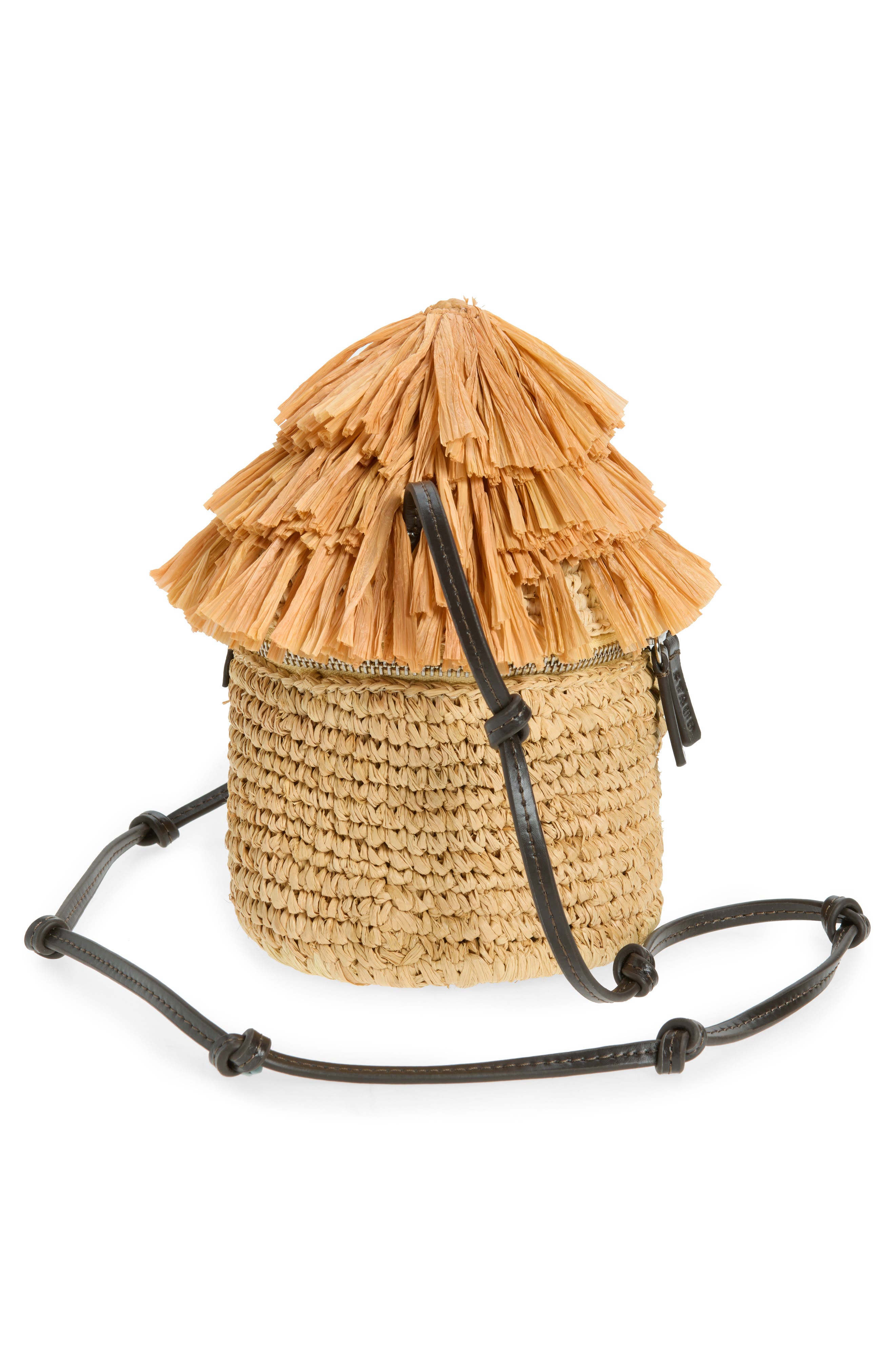 Tiki Raffia Shoulder Bag, Alternate, color, NATURAL
