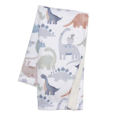 Dino-Might Ultra-Soft Fleece Watercolor Dinosaur Baby Blanket