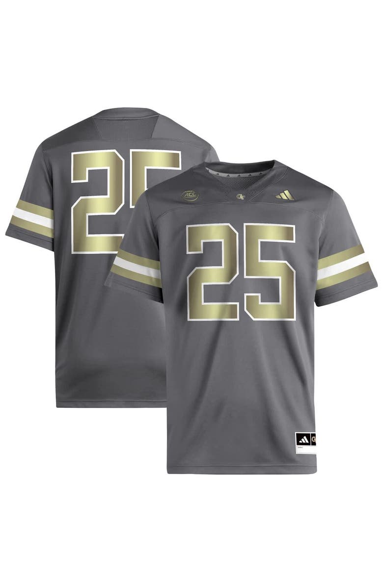 adidas Men
s adidas #25 Gray Georgia Tech Yellow Jackets Premier Jersey, Alternate, color, Gray