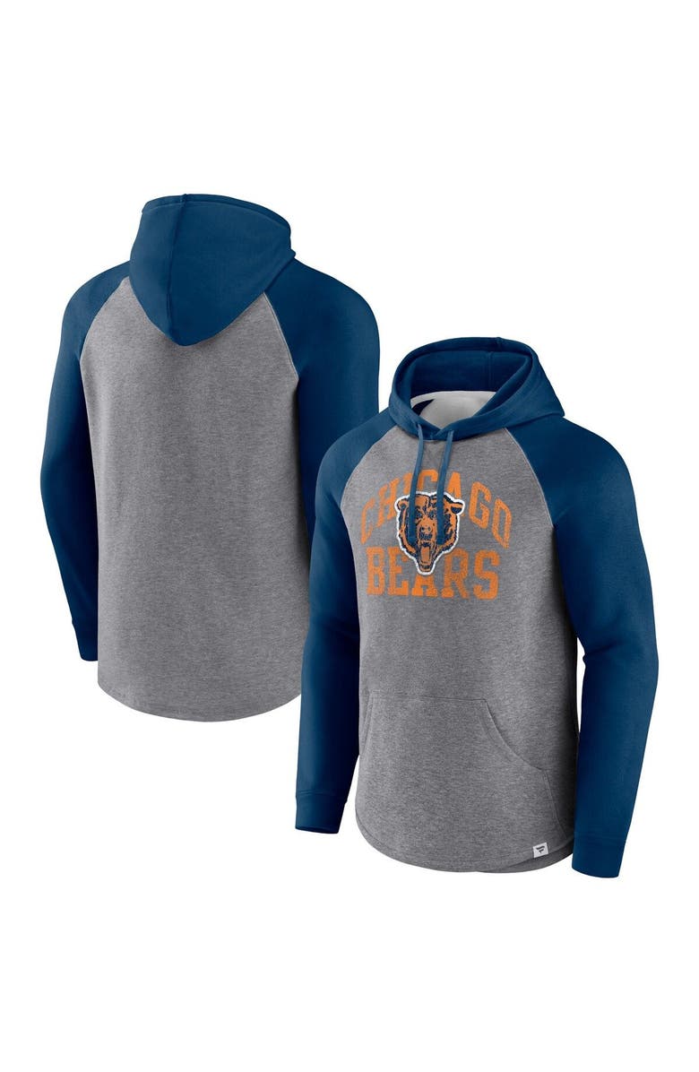 FANATICS Men's Fanatics Heather Gray Chicago Bears Favorite Arch Raglan Pullover Hoodie, Main, color, Heather Gray