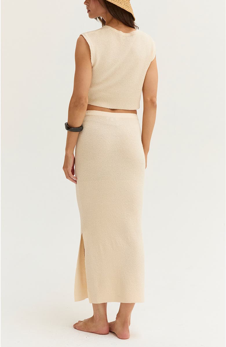 CRESCENT Pebbled Knit Maxi Skirt Set, Alternate, color, Cream