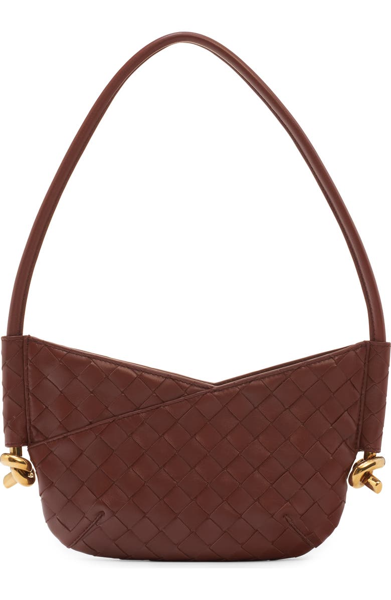 Bottega Veneta Mini Solstice Intrecciato Leather Hobo Bag, Main, color, 2506 Sapele-Muse Brass