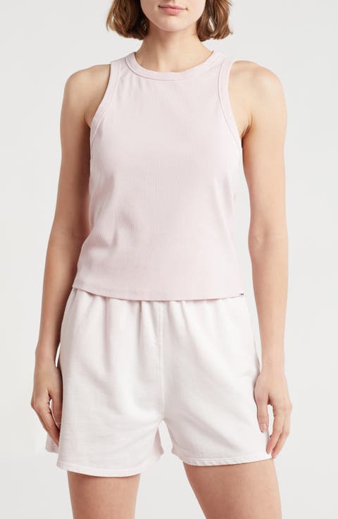 High Neck Rib Tank Top