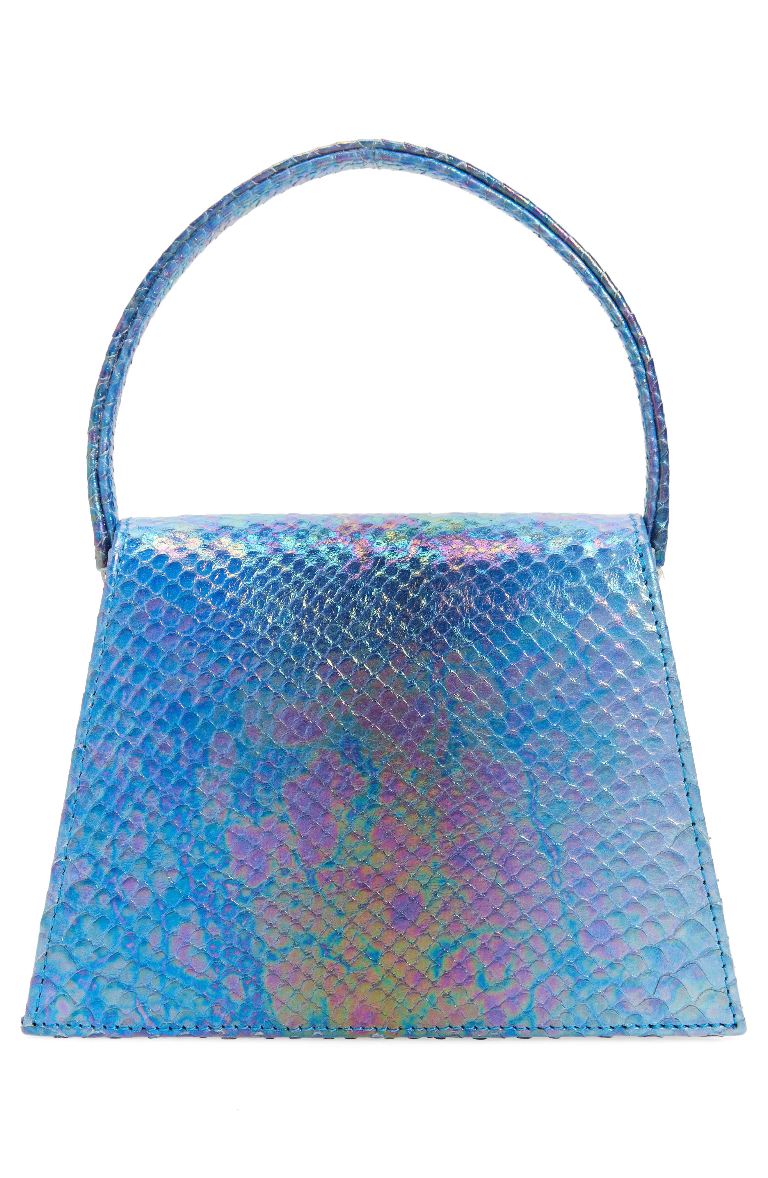 Anima Iris The Zaza Croc Embossed Leather Top Handle Bag, Alternate, color, 