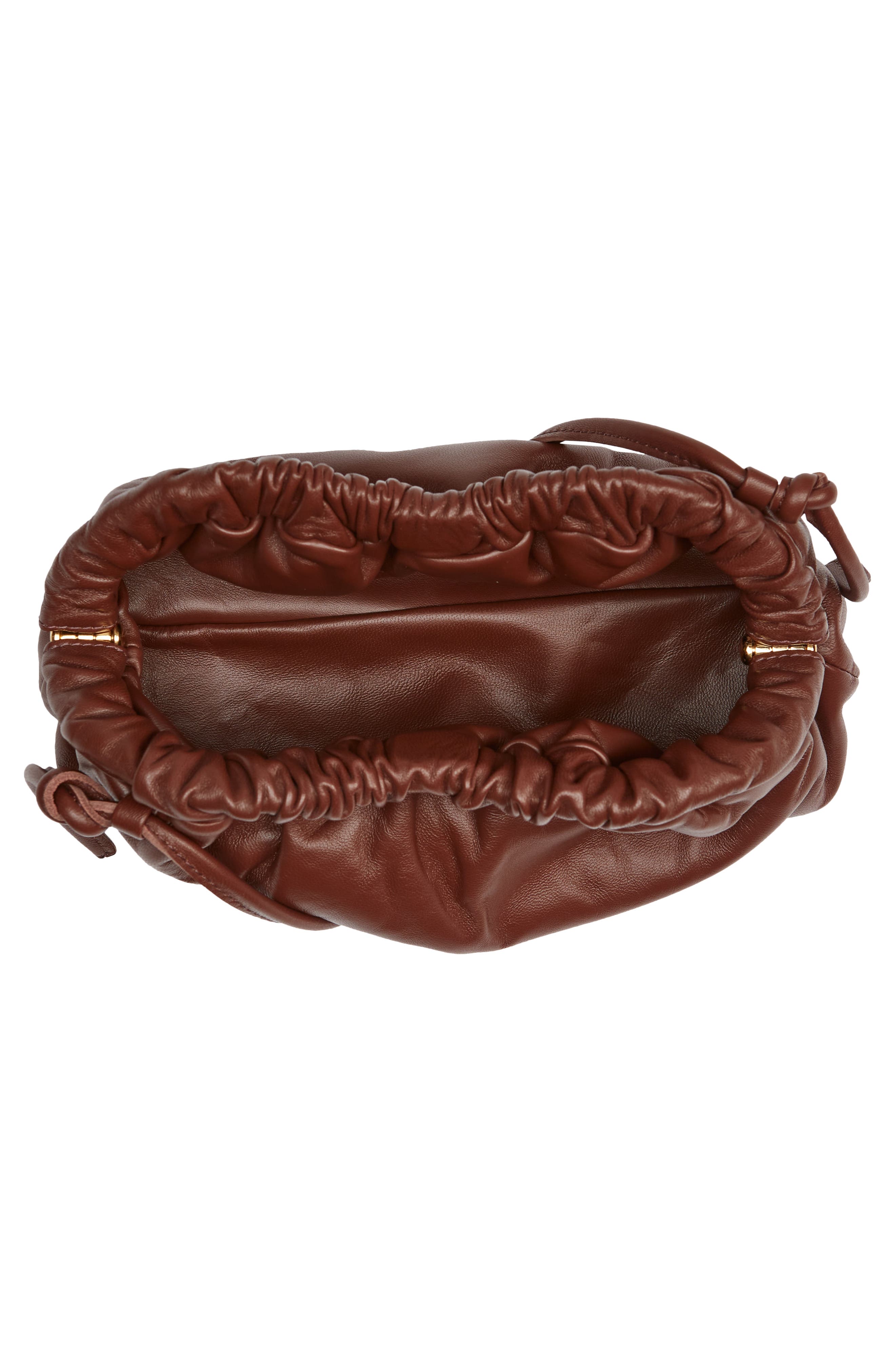 Mini Cloud Leather Clutch, Alternate, color, CHOCOLATE