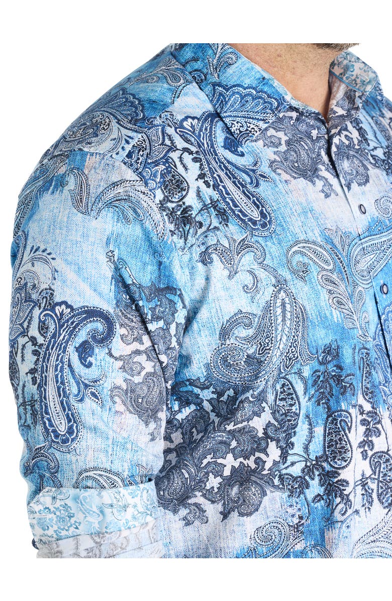 Robert Graham DXL Big & Tall  Patmos Sport Shirt, Alternate, color, Blue