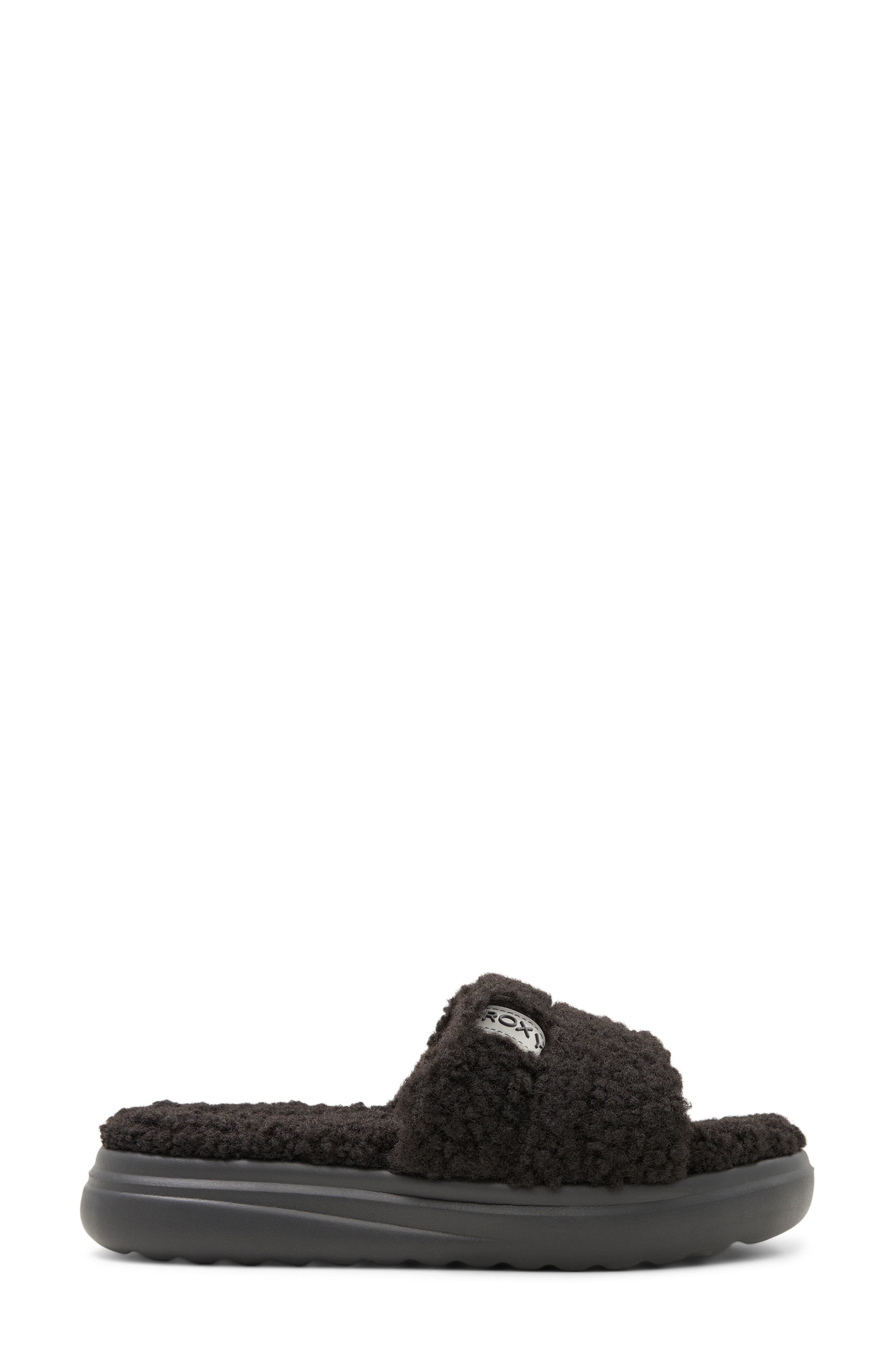 Roxy Gelato Lux Faux Shearling Slide Sandal, Alternate, color, 