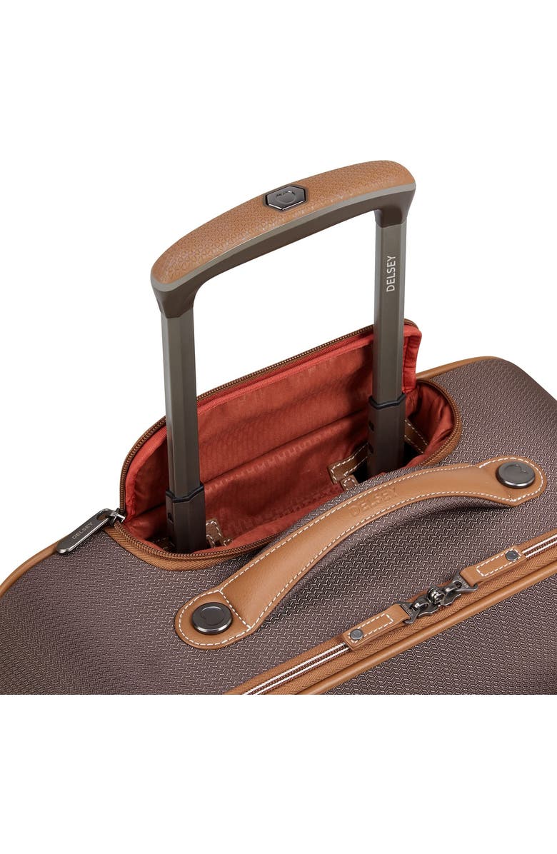 Delsey Paris Chatelet 2.0 Softside Carry on 16 Inch Luggage Under-Seater with 2 Wheels, Alternate, color, Brown