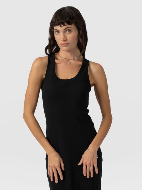 Saint And Sofia Saint + Sofia Sleeveless Rib Dress In Black