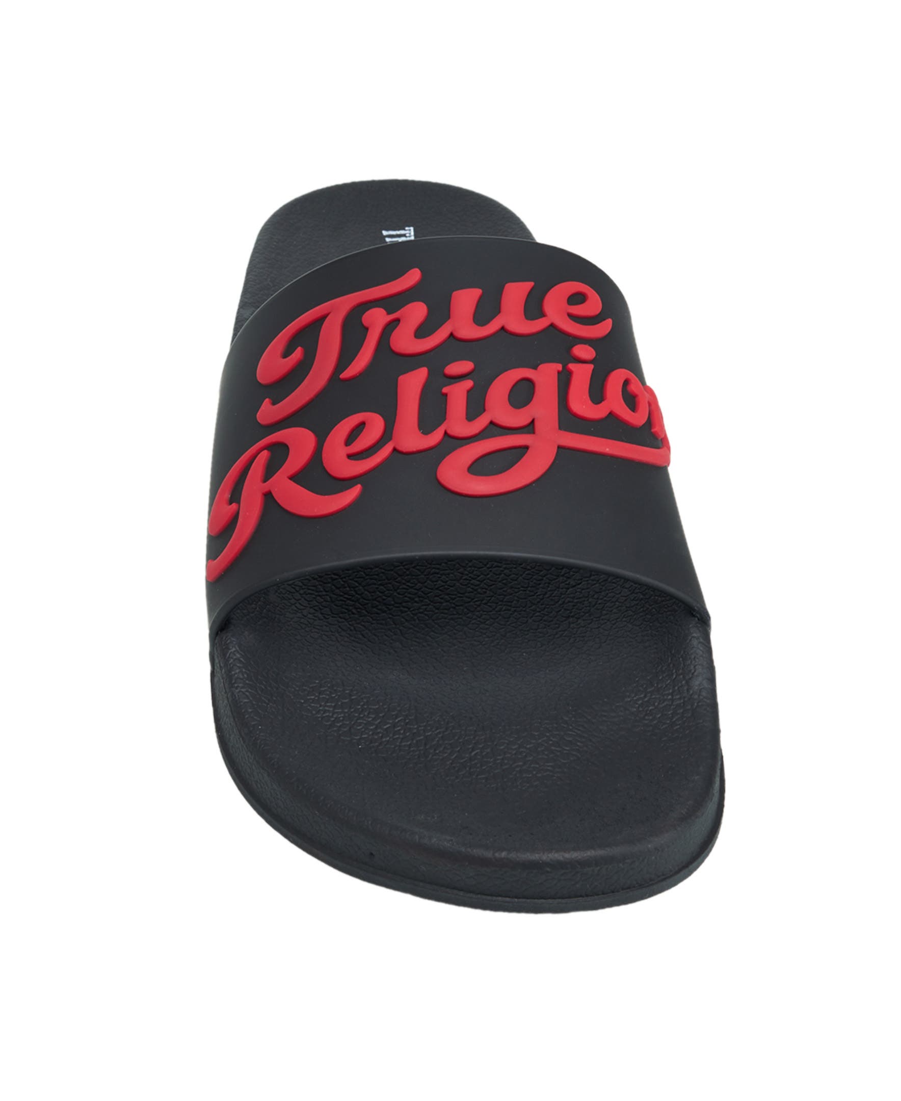 True Religion Drake Script Logo Pool Slide, Alternate, color, Black