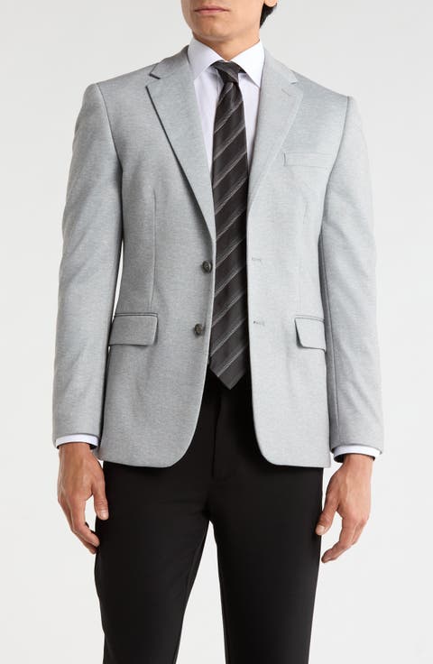 Slim Fit Herringbone Knit Sport Coat