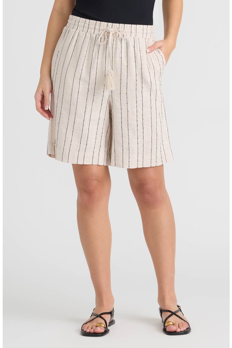 Sequin Bermuda Shorts, Main, color, NATURAL/ BLACK STRIPE