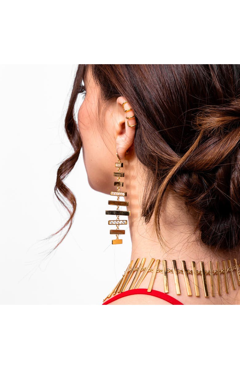 Lucy Quartermaine Wind Chime Earrings, Alternate, color, Gold