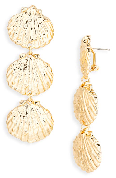 Shell Triple Drop Earrings