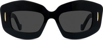 Loewe Silver Screen 49mm Rectangular Sunglasses | Nordstrom