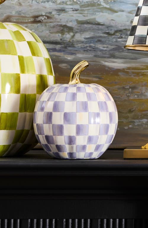 Mackenzie-childs Mackenzie Childs Violet Check Small Pumpkin In Multi