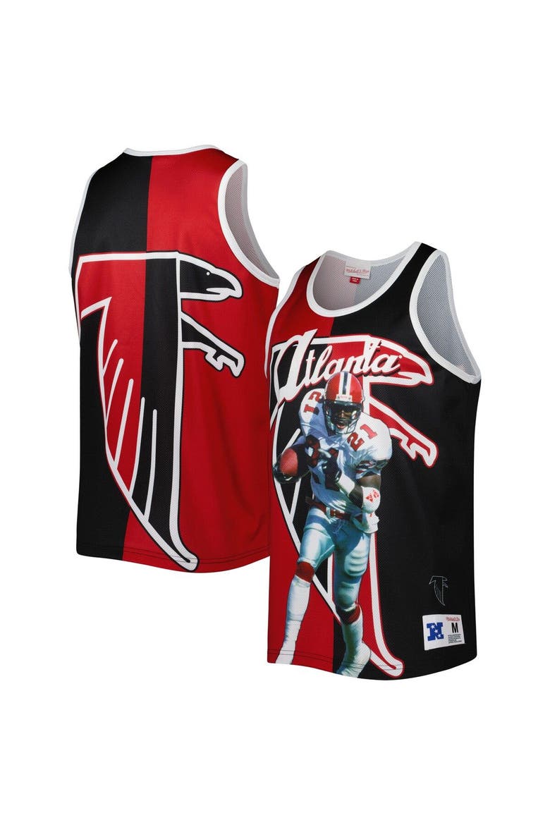 Men's Mitchell & Ness Deion Sanders Red/Black Atlanta Falcons Retired Player Graphic Tank Top, Main, color, Red