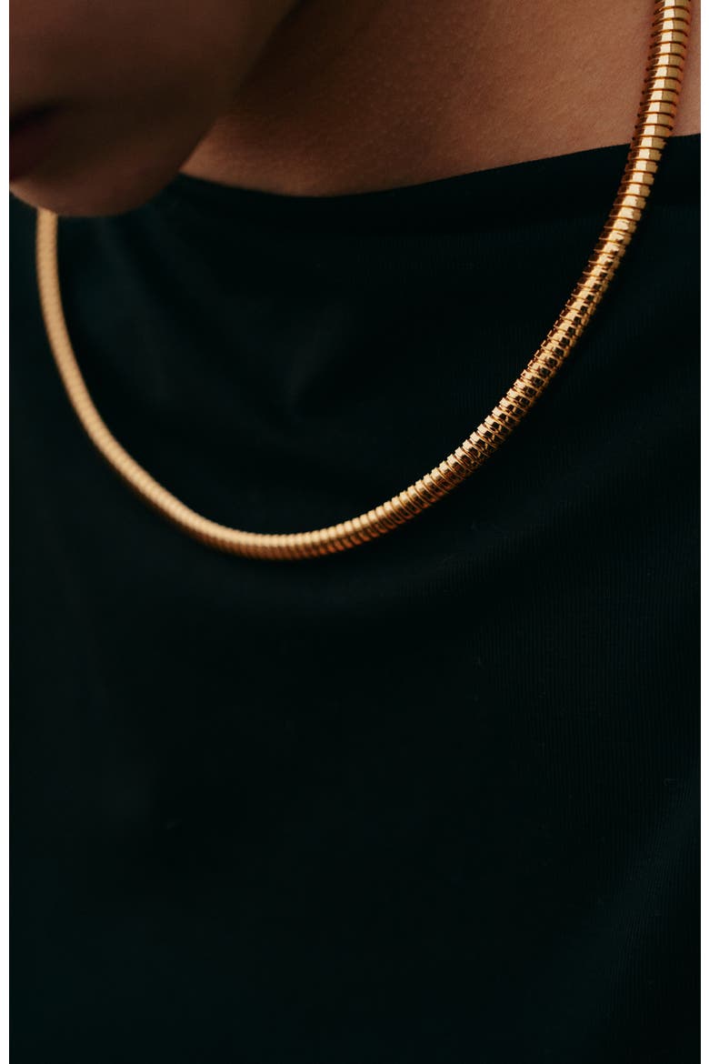 Minimalist Choker, Alternate, color, Gold