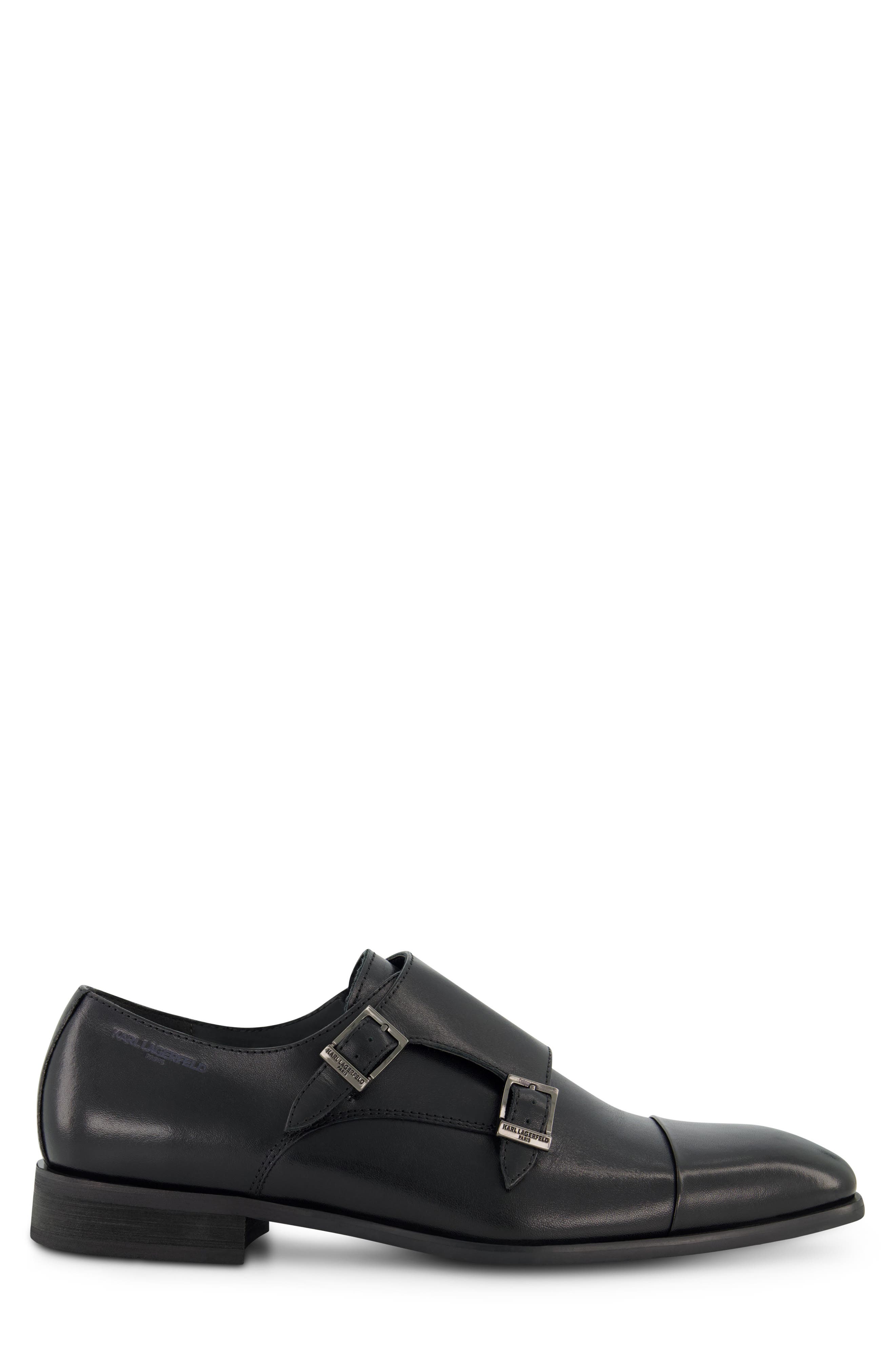 KARL LAGERFELD PARIS Cap Toe Double Monk Strap Shoe, Alternate, color, 
