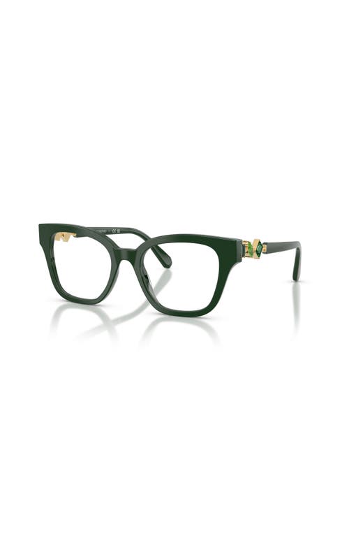 Swarovski 50mm Square Optical Glasses In Green