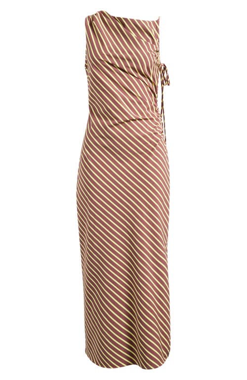 Topshop Gathered Shoulder Sleeveless Midi Dress In Multi