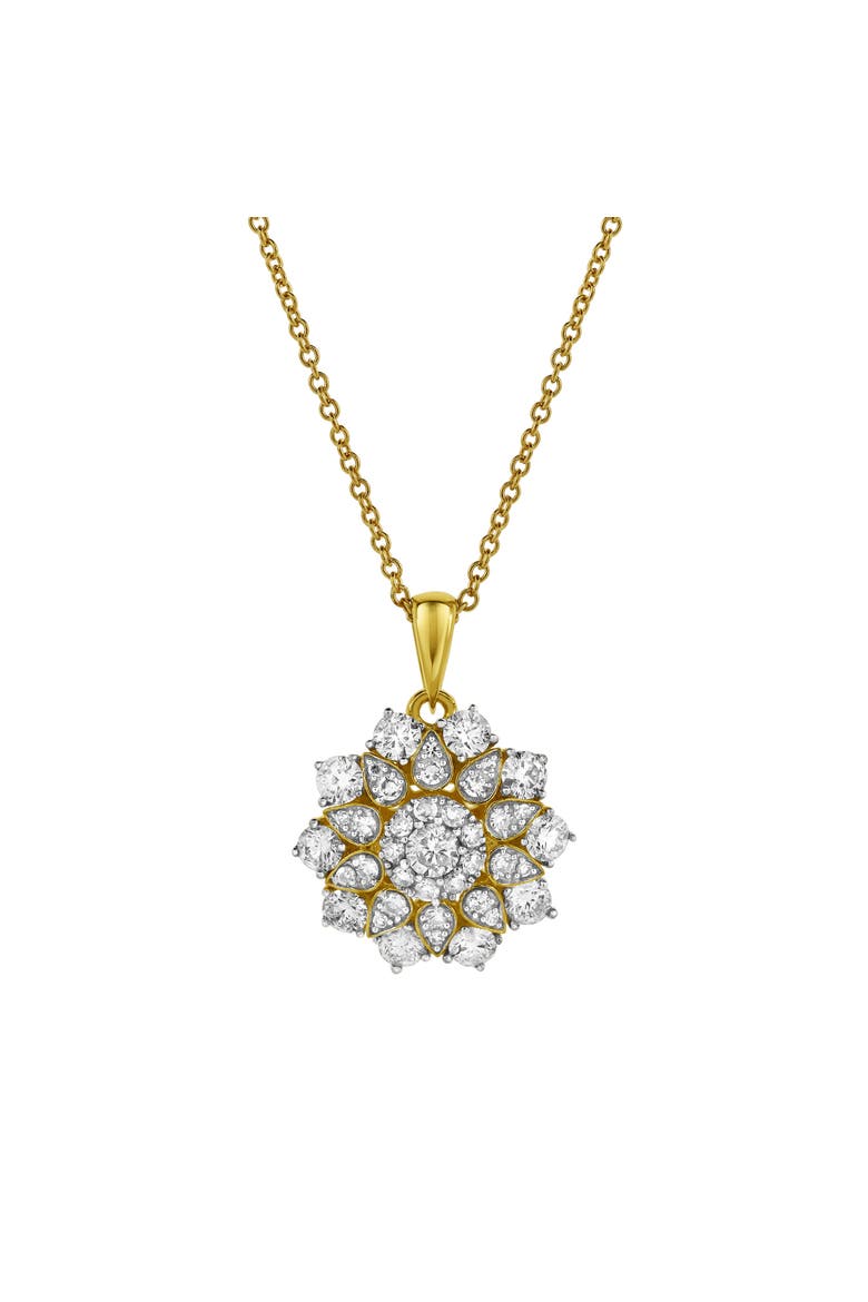 Flower of Life Diamond Pendant in 10K Yellow Gold, Main, color, 10K Yellow Gold