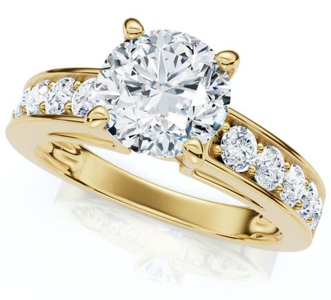 Certified 3 Ct Diamond Engagement Ring Cathedral Lab Grown