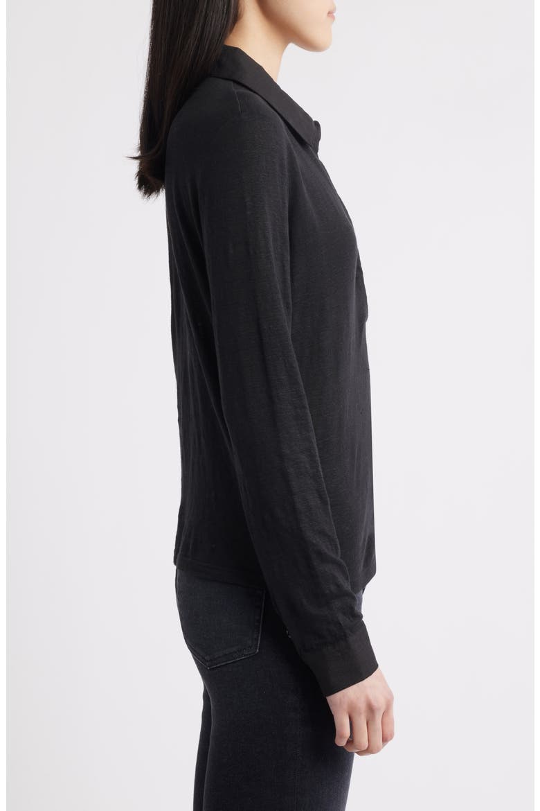 The Caddy Stretch Linen Polo, Alternate, color, BLACK