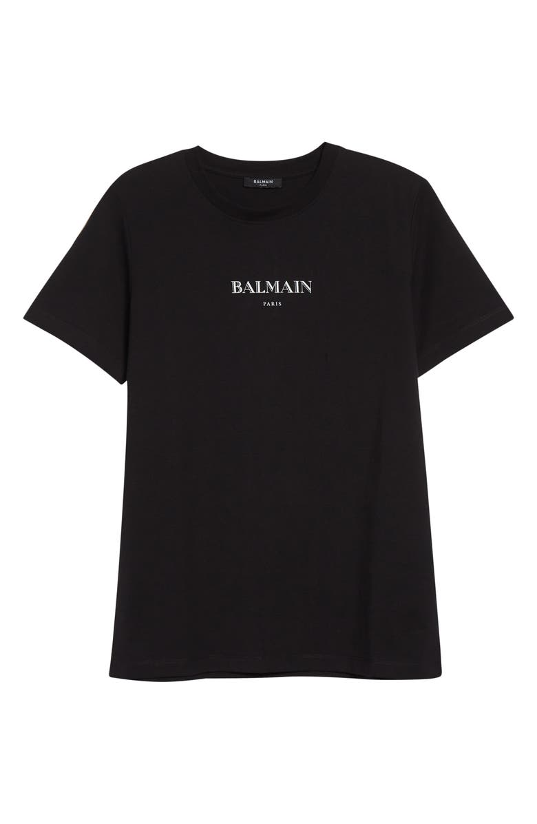 Balmain Regular Fit Logo Graphic T-Shirt, Main, color, Black/ White