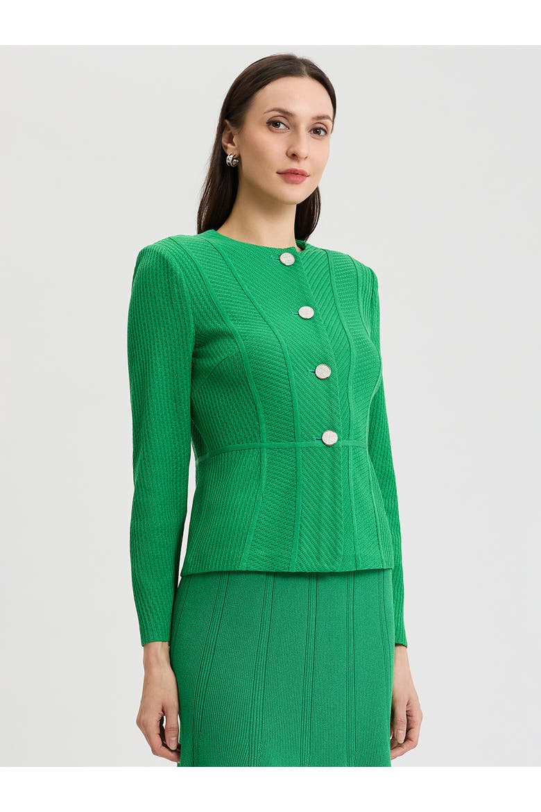 Tailored Tonal Princess Seam Knit Jacket, Alternate, color, Clover Field