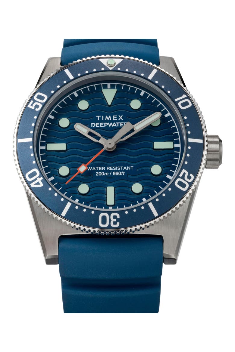 Deepwater Reef Synthetic Strap Watch, 41mm, Alternate, color, BLUE