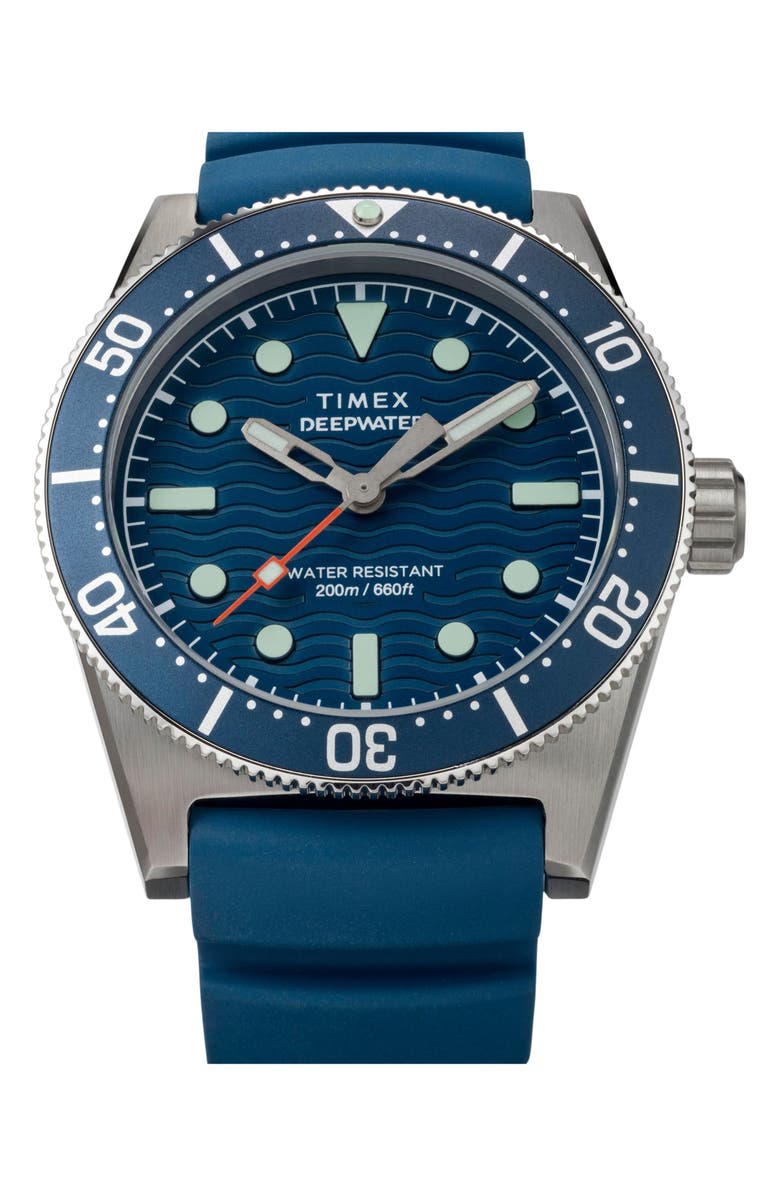Timex<sup>®</sup> Deepwater Reef Synthetic Strap Watch, 41mm, Alternate, color, Blue