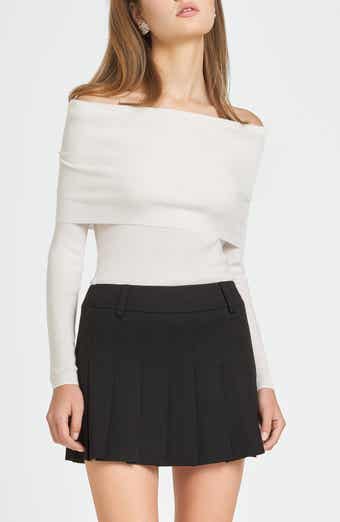 WAYF Sonia Off the Shoulder Rib Sweater