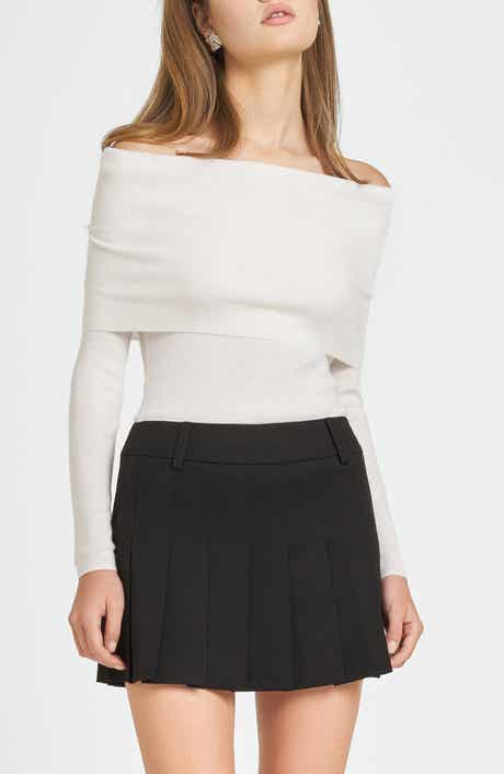 WAYF Sonia Off the Shoulder Rib Sweater