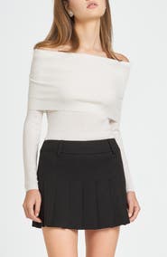 WAYF Sonia Off the Shoulder Rib Sweater