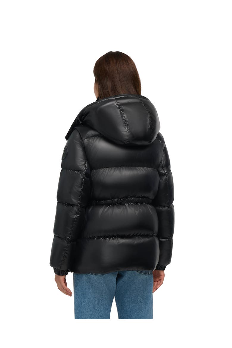 Halo Puffer with Removable Hood, Alternate, color, Black