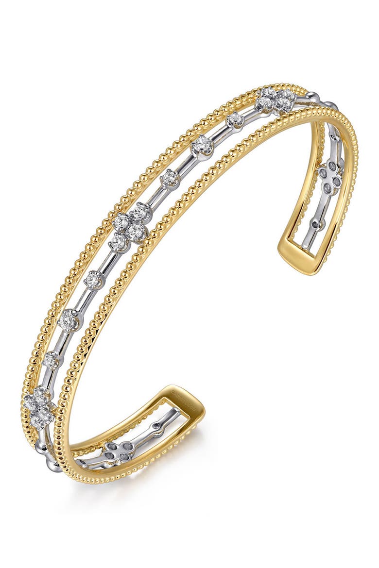 Bujukan Two-Tone Floating Diamond Cuff Bracelet, Alternate, color, TWO TONE