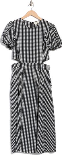 Puff Sleeve Cutout Maxi Dress