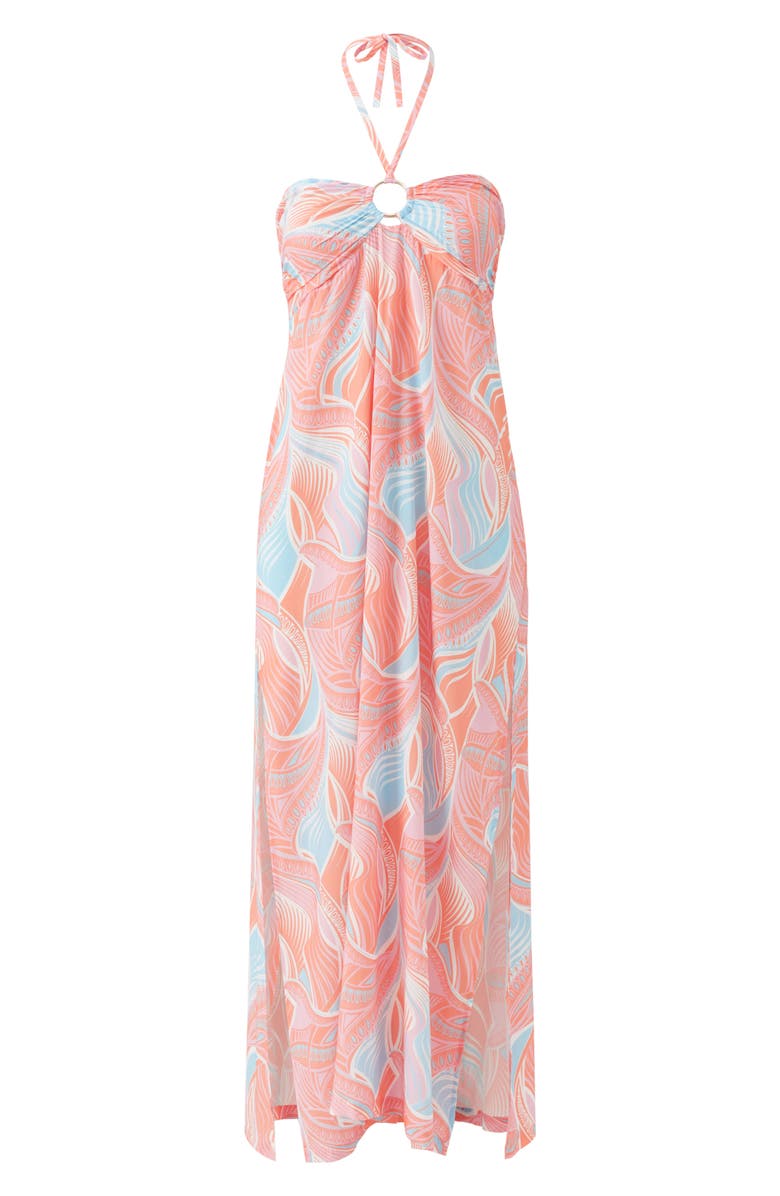 Melissa Odabash Harriet Halter Cover-Up Maxi Dress, Alternate, color, Cosmic