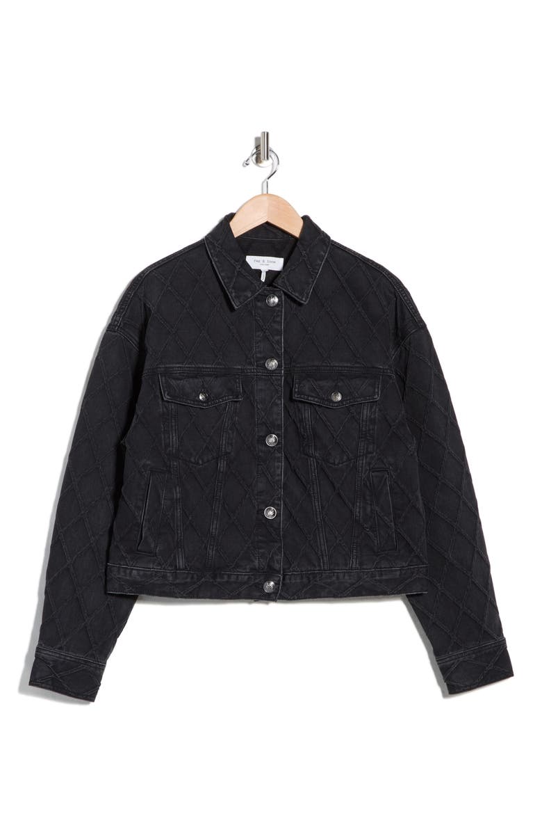 Ryan Denim Trucker Jacket, Alternate, color, BLACK